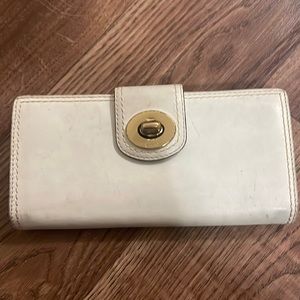 Large coach wallet white